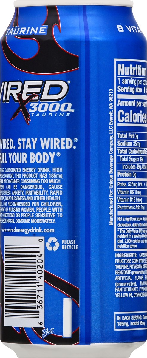 slide 6 of 12, Wired X-3000 Energy Drink - 16 oz, 16 fl oz