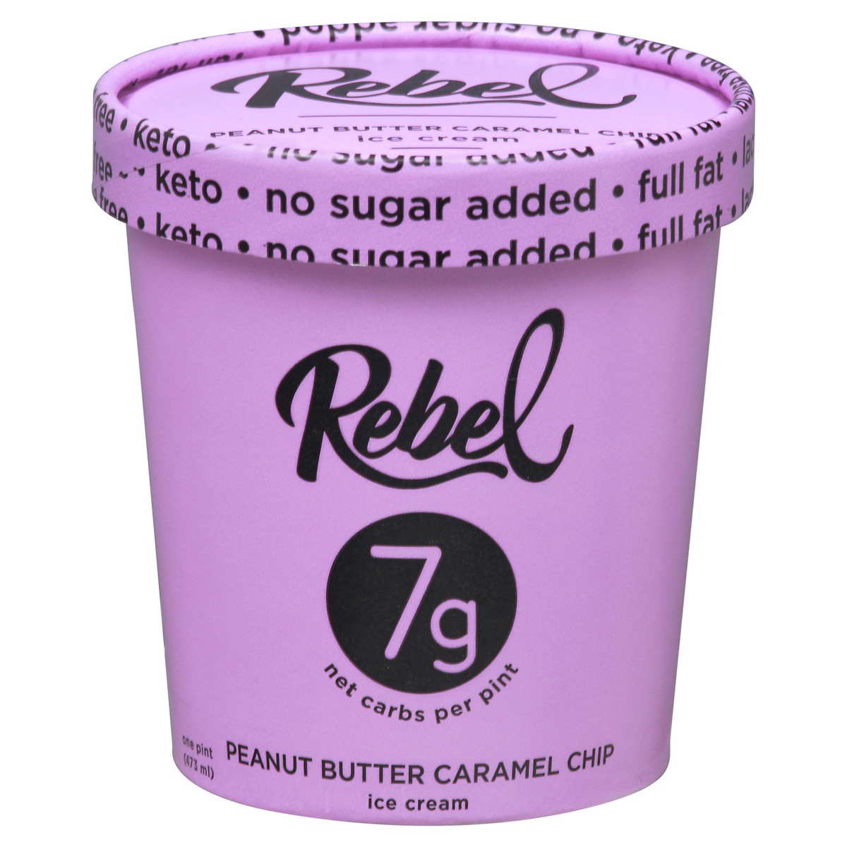 slide 1 of 9, Rebel Peanut Butter Caramel Chip Ice Cream Ice Cream, 1 pint, 1 pint