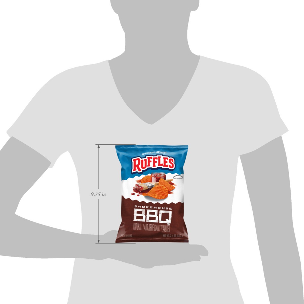 slide 8 of 9, Ruffles Potato Chips Smokehouse BBQ 2 1/4 Oz, 2.25 oz