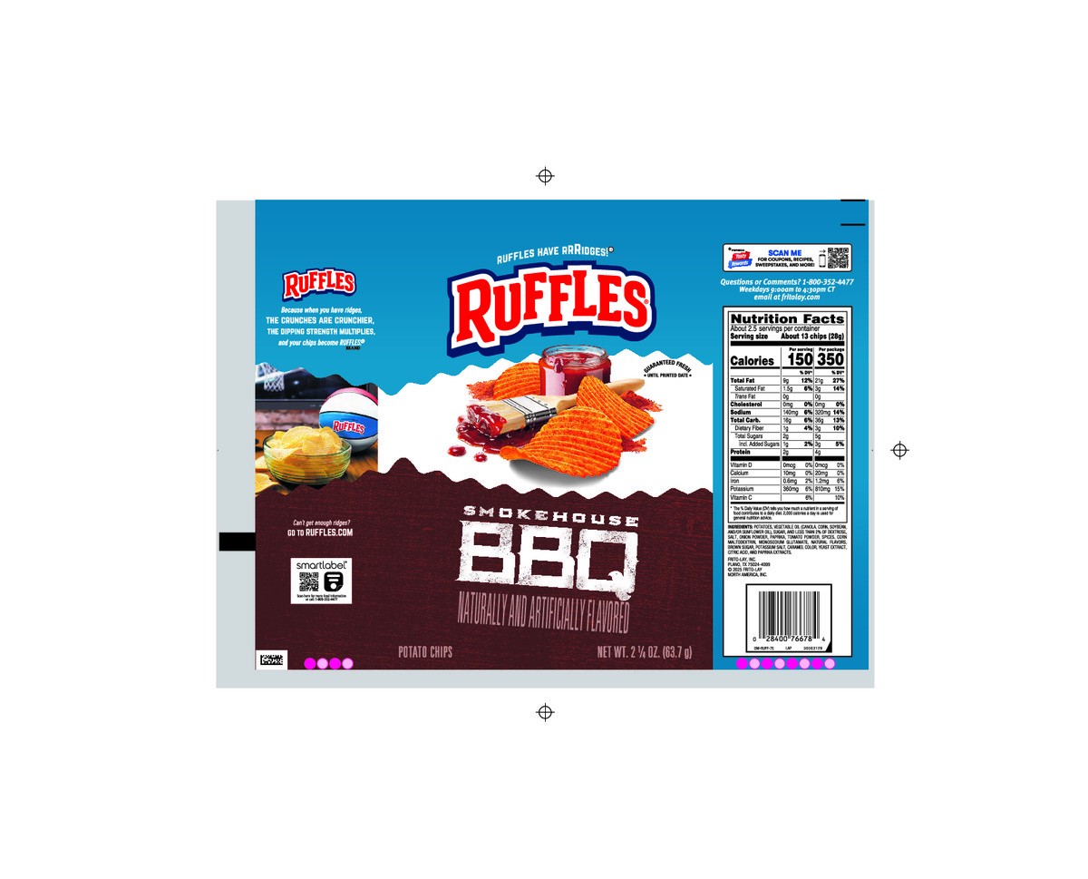 slide 4 of 9, Ruffles Potato Chips Smokehouse BBQ 2 1/4 Oz, 2.25 oz