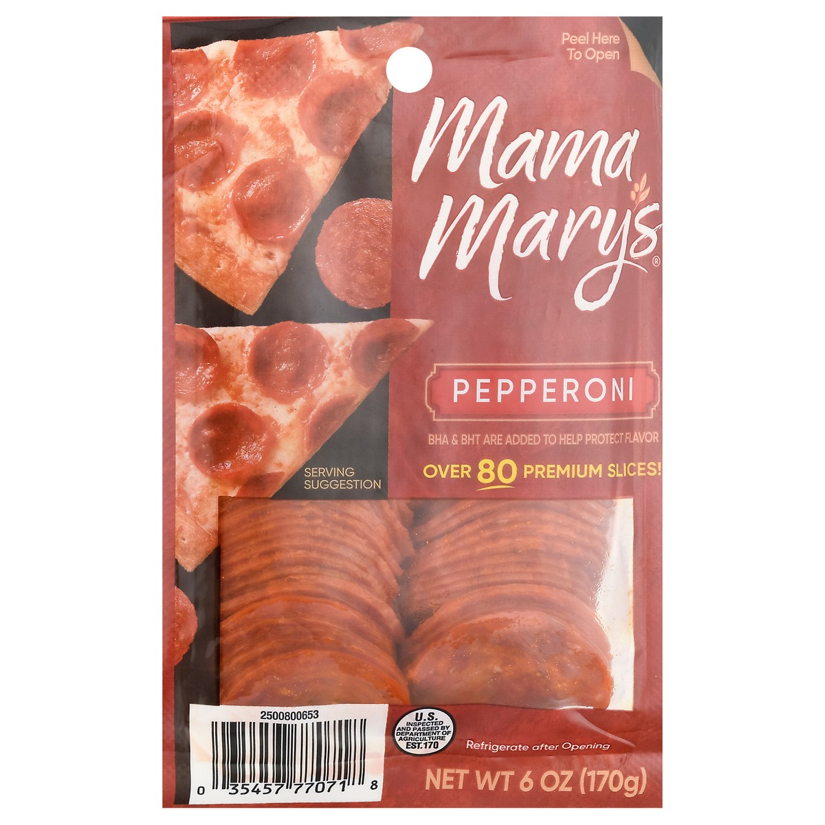 slide 1 of 9, Mama Mary's Pepperoni Meat 6 oz, 6 oz