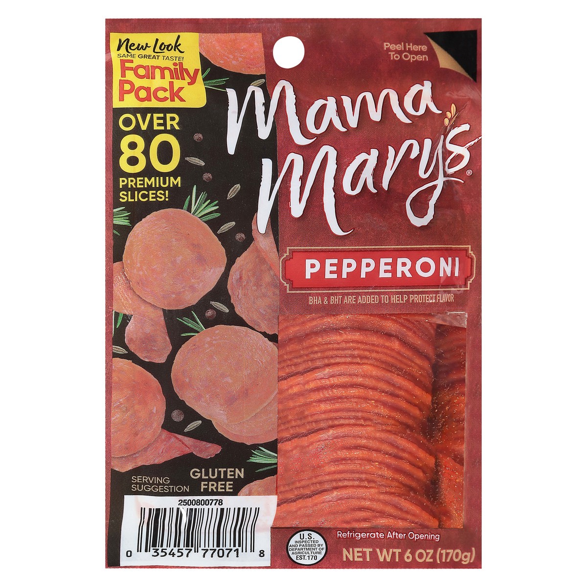 slide 1 of 9, Mama Mary's Pepperoni, 6 oz, 6 oz