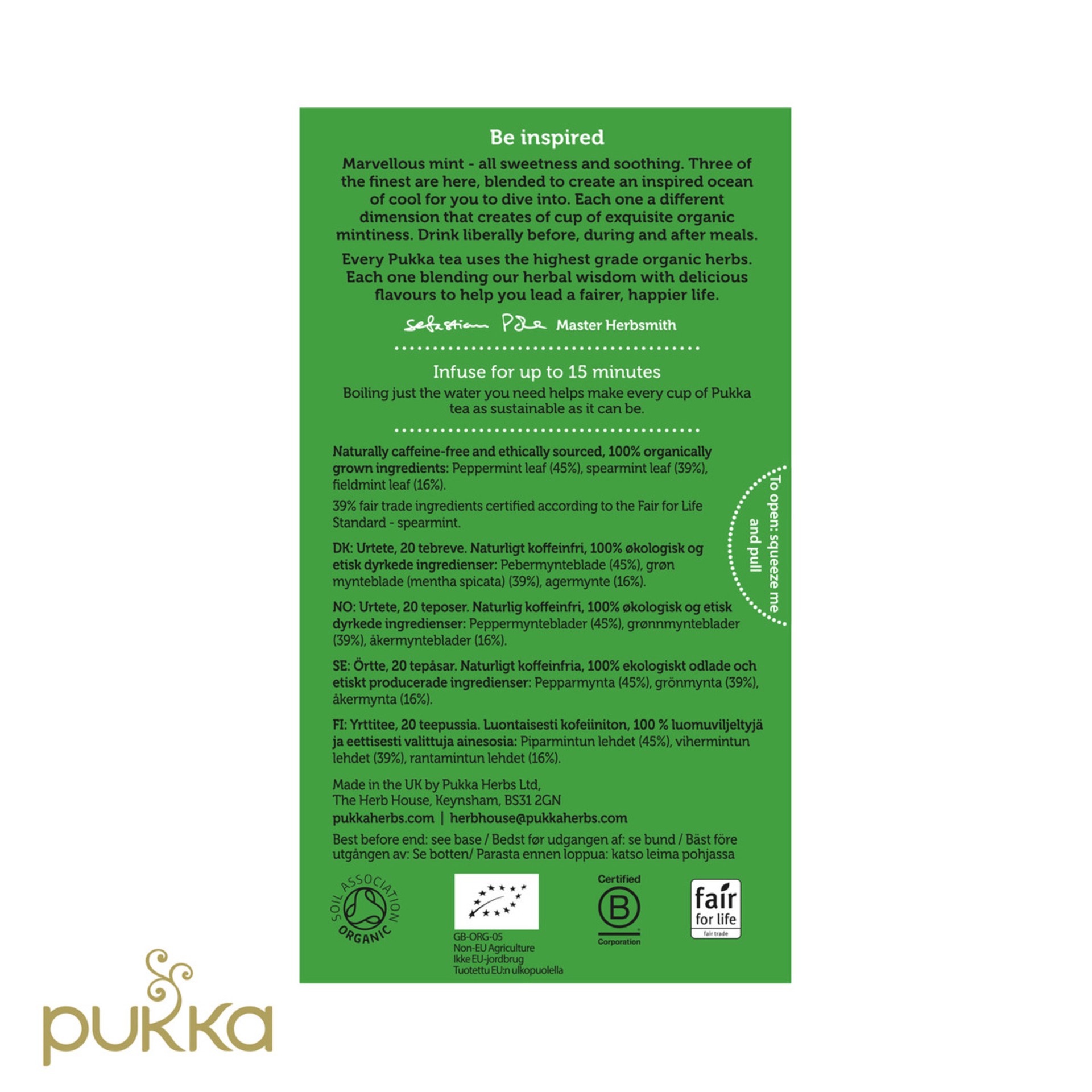 slide 2 of 4, Pukka Organic Herbal Tea Three Mint Tea, 20 Tea Bags - 20 ct, 20 ct