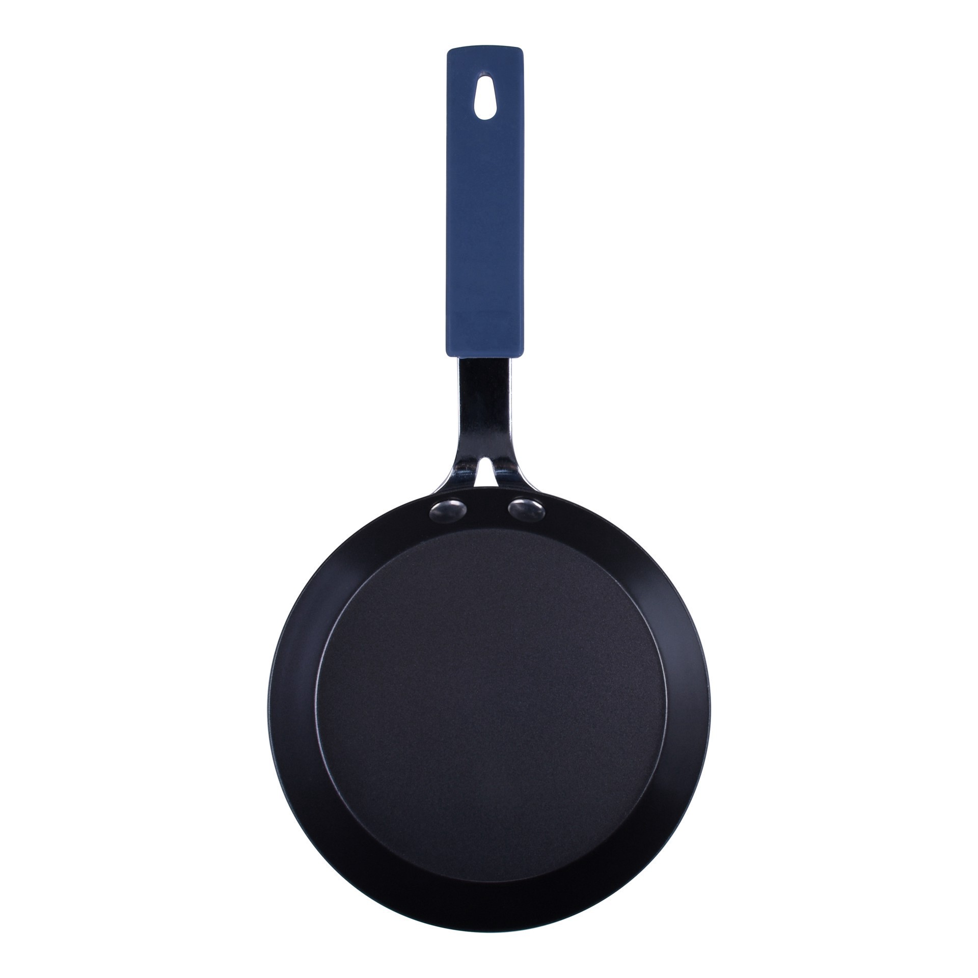 slide 2 of 3, 5.5" Blue & Black Mini Fry Pan By Makery, 5.5 in x 5.5 in x 2 in