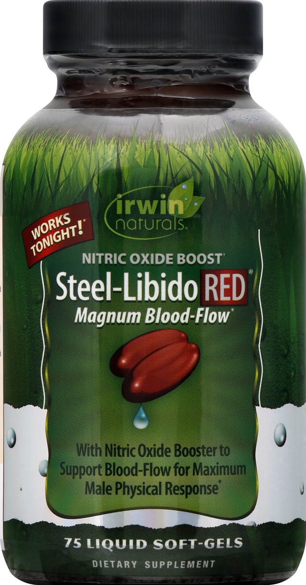 slide 5 of 9, Irwin Naturals Liquid Soft-Gels Steel-Libido Red 75 ea, 75 ct