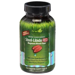 Irwin Naturals Magnum Blood-Flow Nitric Oxide Boost Steel-Libido Red 75 Liquid Soft-Gels