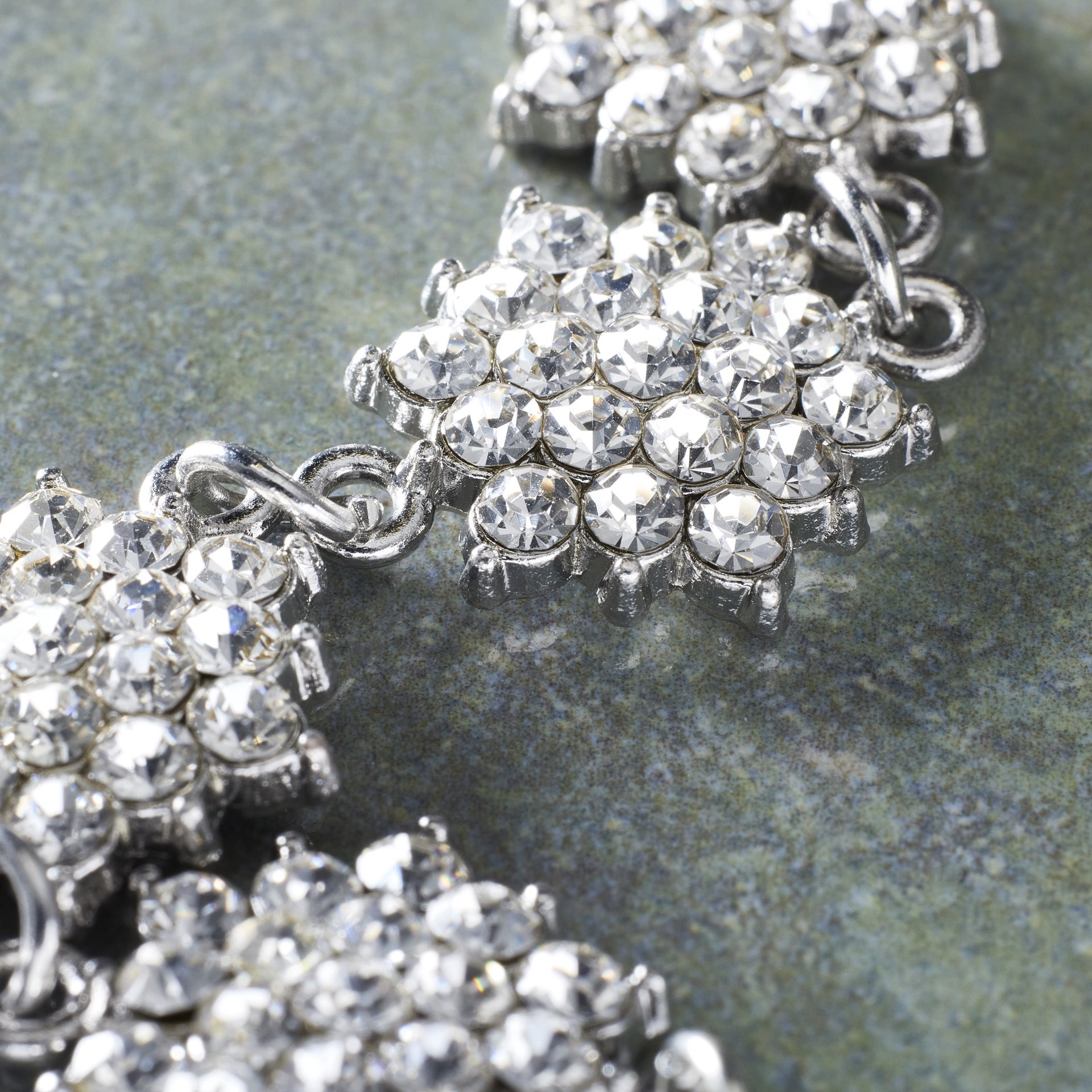 slide 2 of 3, Rhodium With Clear Rhinestone Flower Beads, 24mm By Bead Landing, 24 mm
