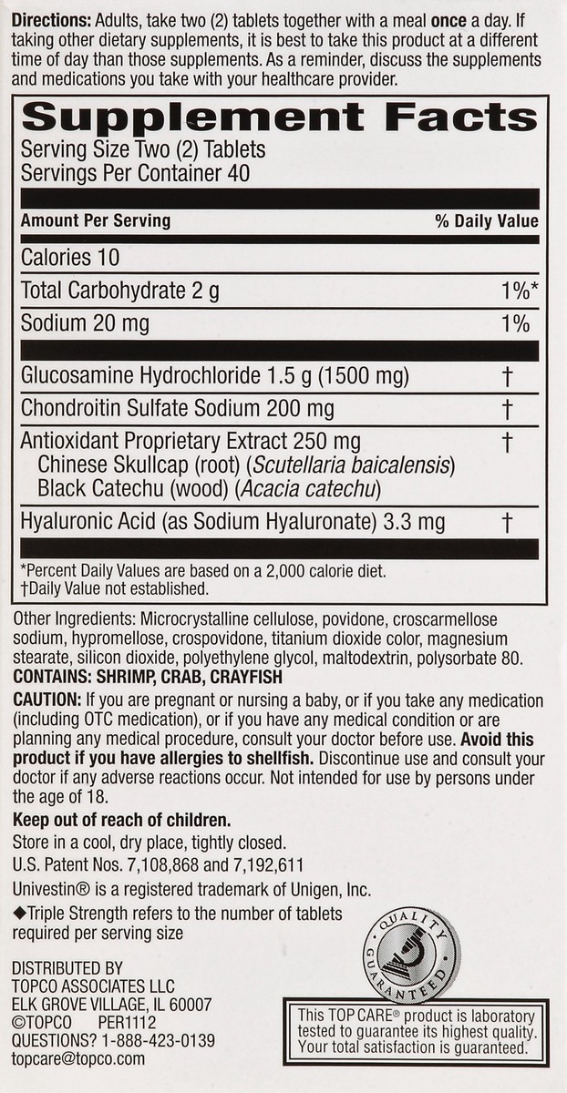 slide 6 of 6, TopCare Glucosamine Chondroitin Sup, 80 ct