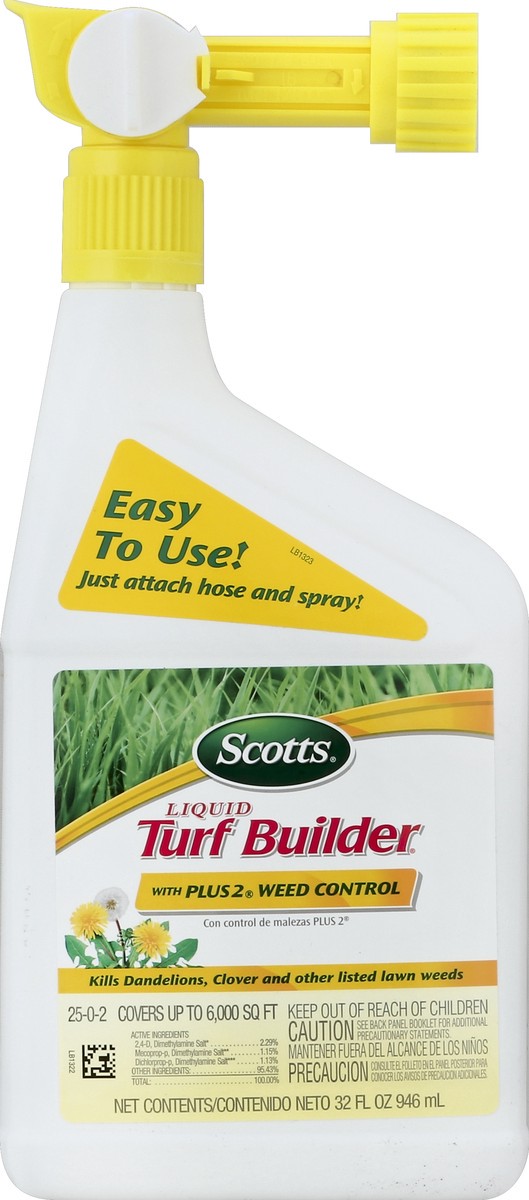 slide 2 of 2, Scotts Turf Builder, with Plus2 Weed Control, Liquid, 32 oz