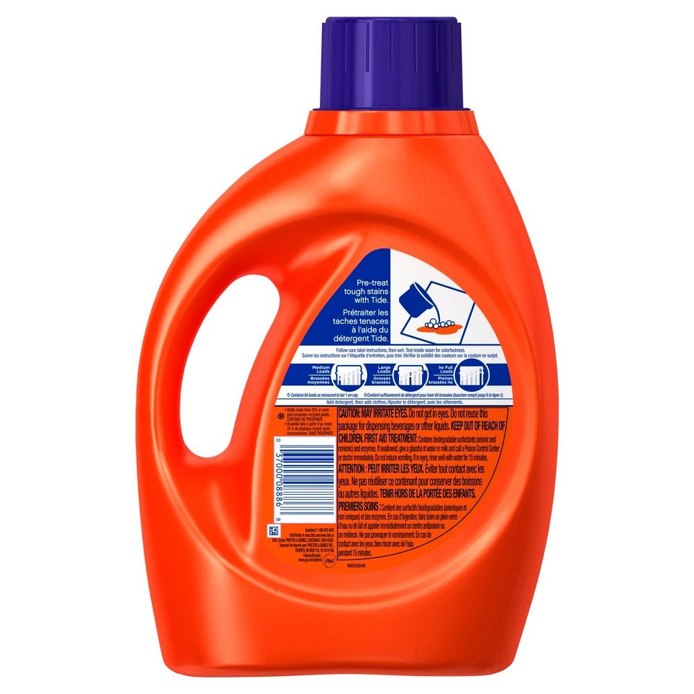 slide 2 of 3, Tide High Efficiency Liquid Laundry Detergent - Original - 92 fl oz, 92 fl oz