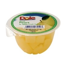 slide 1 of 1, Dole 36-4Z Fruit Cup Pears Diced, 36 ct