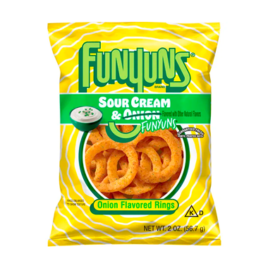 slide 1 of 1, Funyuns Onion Flavored Rings Sour Cream & Onion 2 Oz, 2 oz