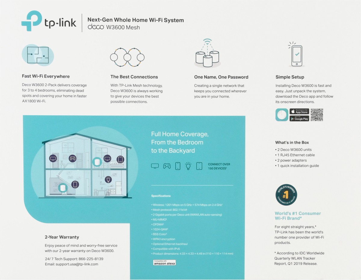 slide 4 of 9, TP-Link Tp-Link Whole Home Mesh Wifi System, 2 ct
