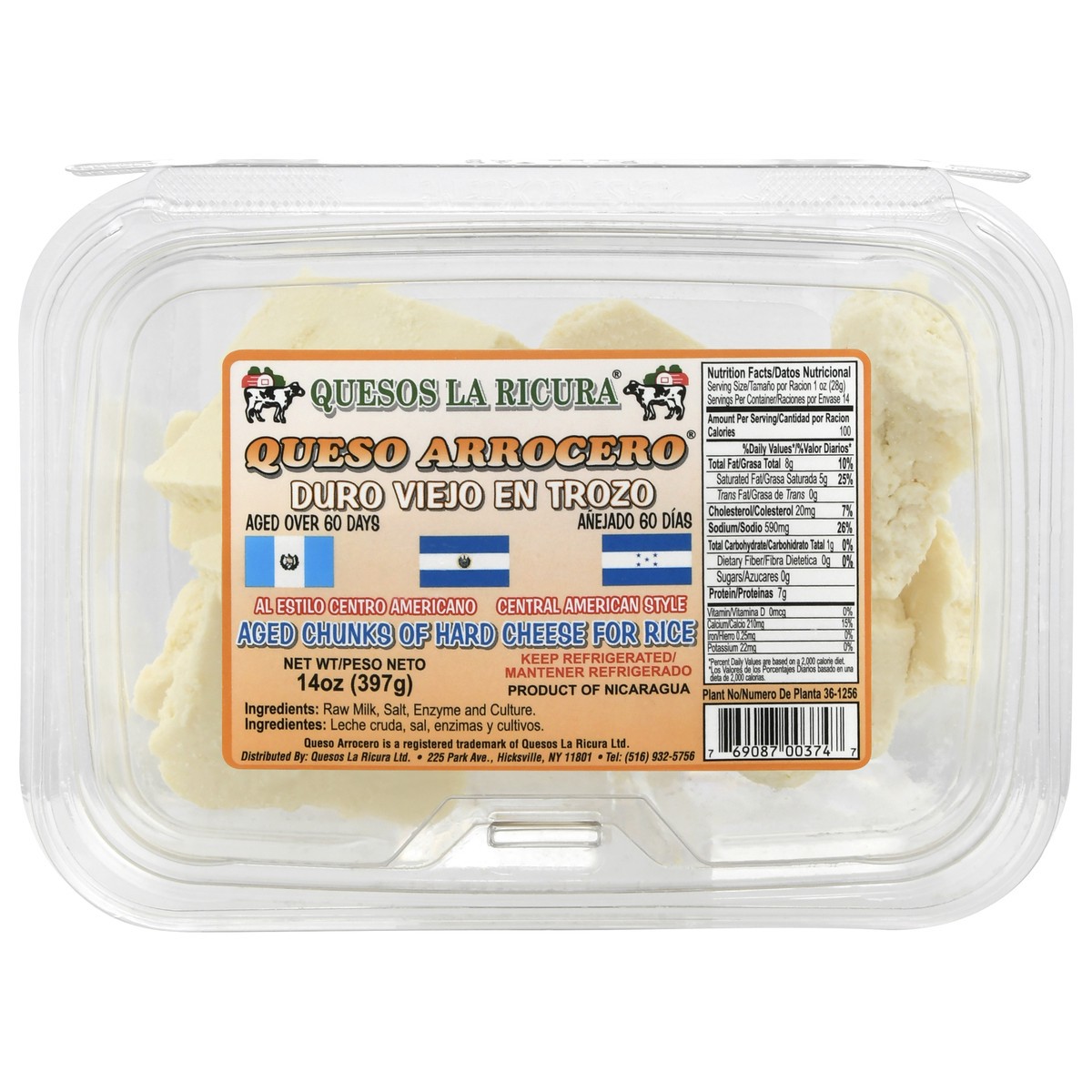 slide 1 of 1, Quesos La Ricura Central American Style Cheese Chunks 14 oz, 14 oz