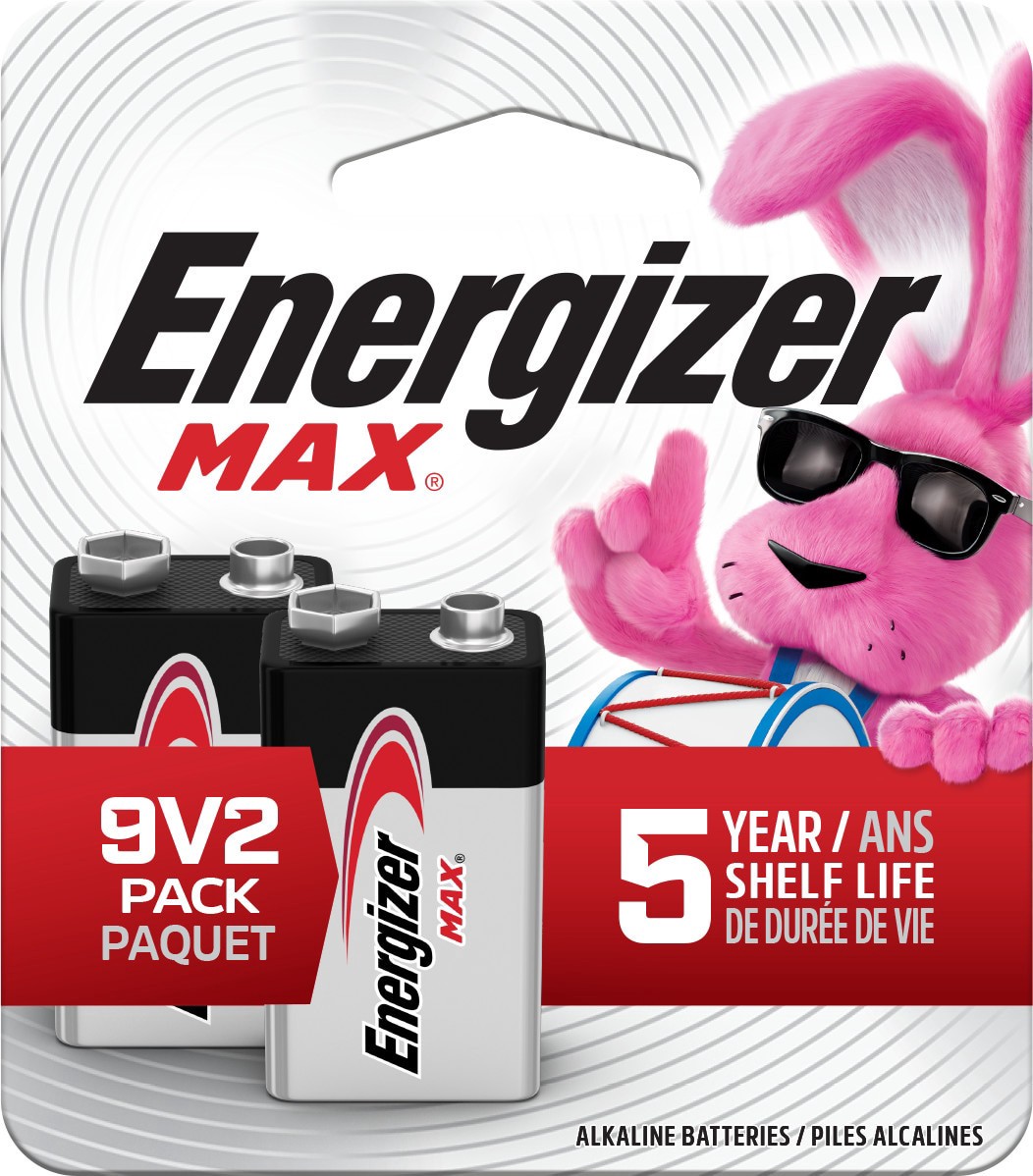 slide 1 of 5, Energizer MAX Alkaline 9-Volt Batteries 2 -Pack, 1 ct