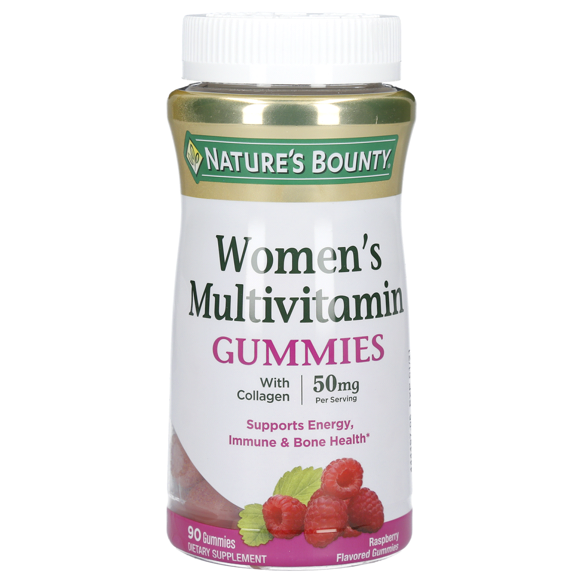 slide 1 of 5, Nature's Bounty Multivitamin, Women's, with Collagen, Gummies, Raspberry Flavored, 90 ct