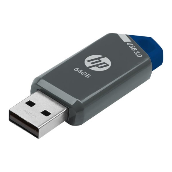 slide 6 of 10, HP X900W Usb 3.0 Flash Drive, 64Gb, Gray/Blue, P-Fd64Ghp900-Ge, 1 ct