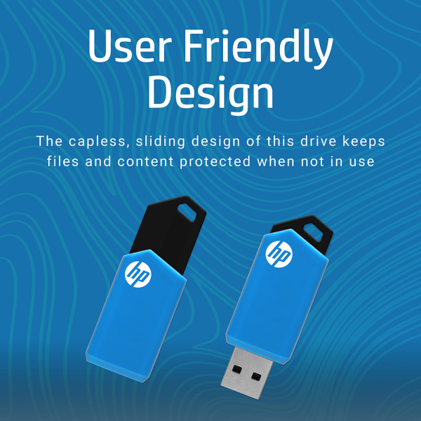 slide 3 of 8, HP V150W Usb 2.0 Flash Drive, 64Gb, Blue, (P-Fd64GHPv150W-Ge), 1 ct