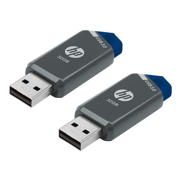 slide 8 of 8, HP X900W Usb 3.0 Flash Drives, 32Gb, Gray/Blue, Pack Of 2 Flash Drives, 2 ct