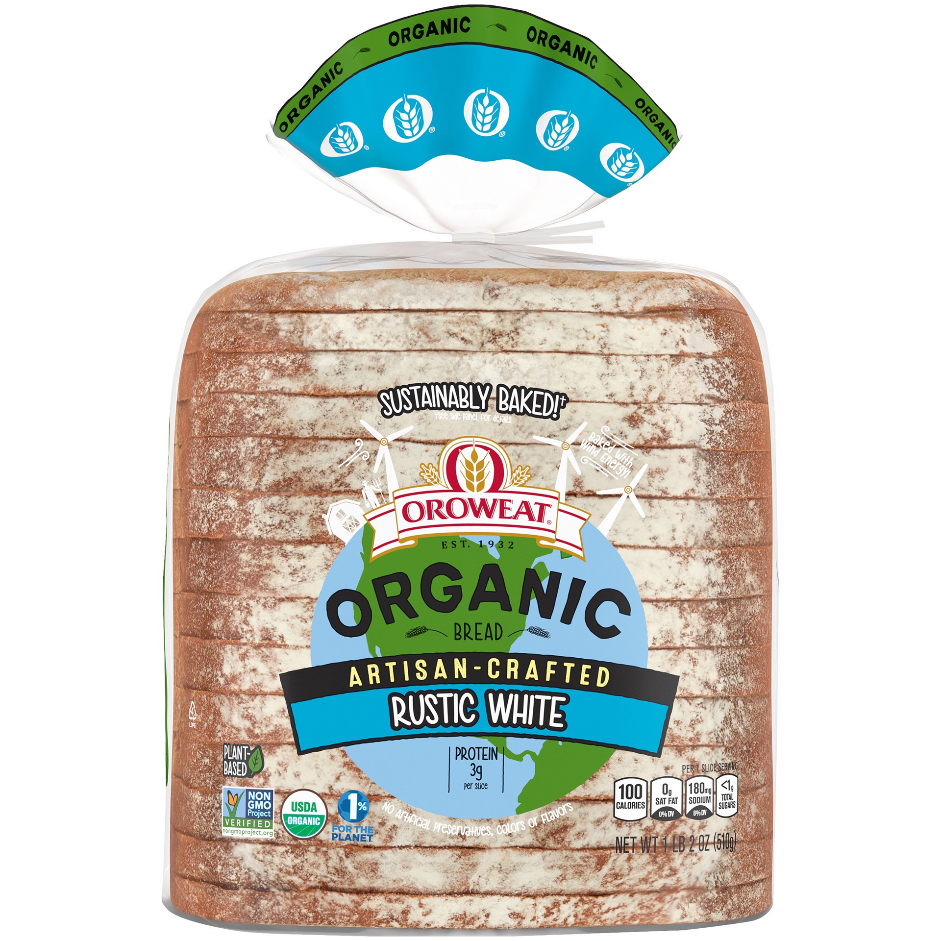 slide 1 of 5, Oroweat Organic Open Faced Country White Bread 18 Oz, 18 oz