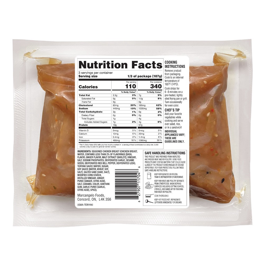 slide 2 of 2, Marcangelo® Chicken Breast Strips - Teriyaki, 11.28 oz