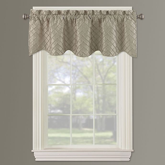 slide 2 of 3, Bella Pin Tuck Diamond Window Valance - Linen, 1 ct