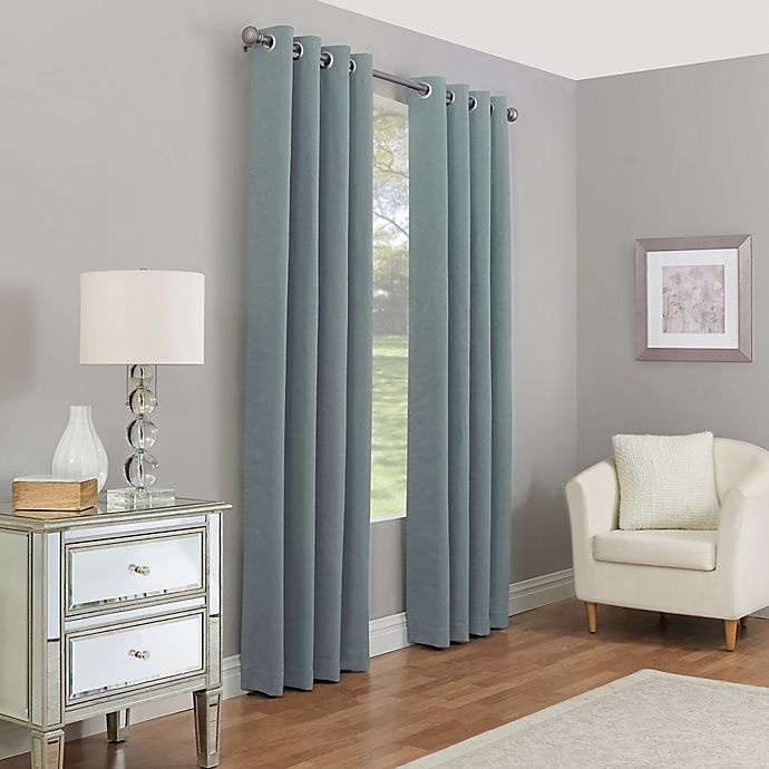 slide 1 of 2, Madeira Grommet 100% Blackout Window Curtain Panel - Spa, 84 in