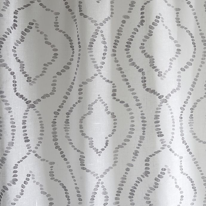 slide 2 of 2, Avery Print Sheer Rod Pocket Window Curtain Panel - Grey, 93 in