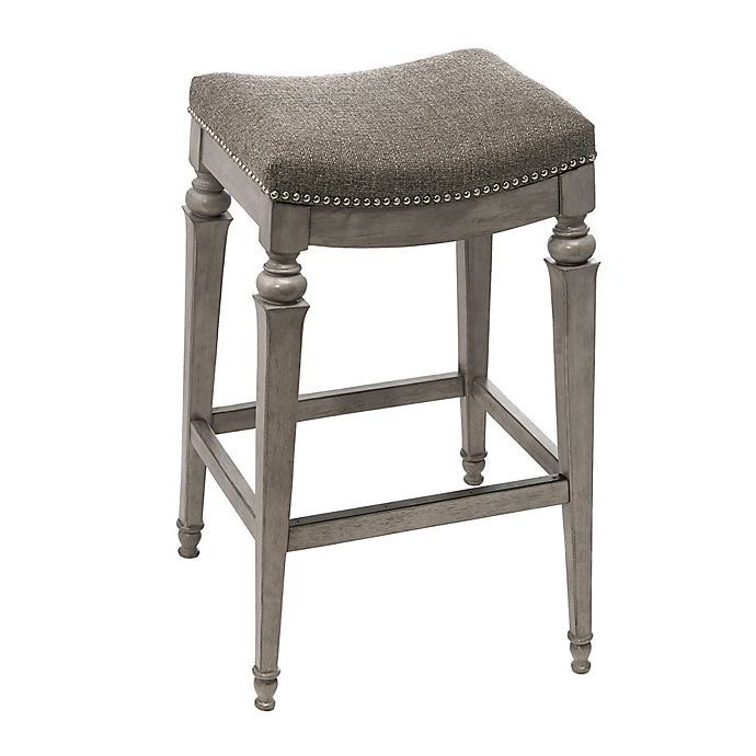 slide 1 of 1, Hillsdale Furniture Wood Upholstered Vetrina 27 Bar Stool - Gray'', 1 ct