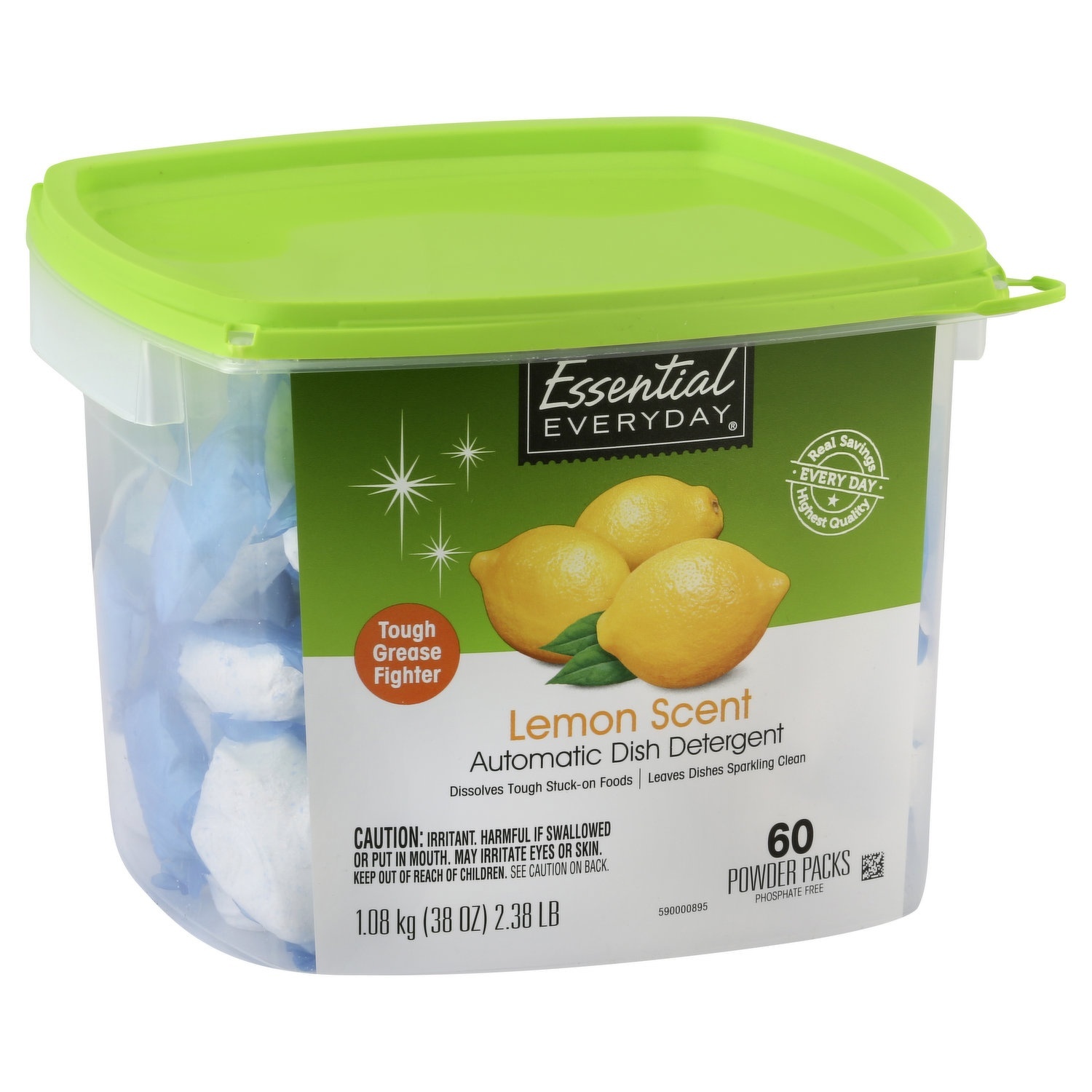 slide 1 of 1, Essential Everyday Citrus Dish Detergent, 60 ct