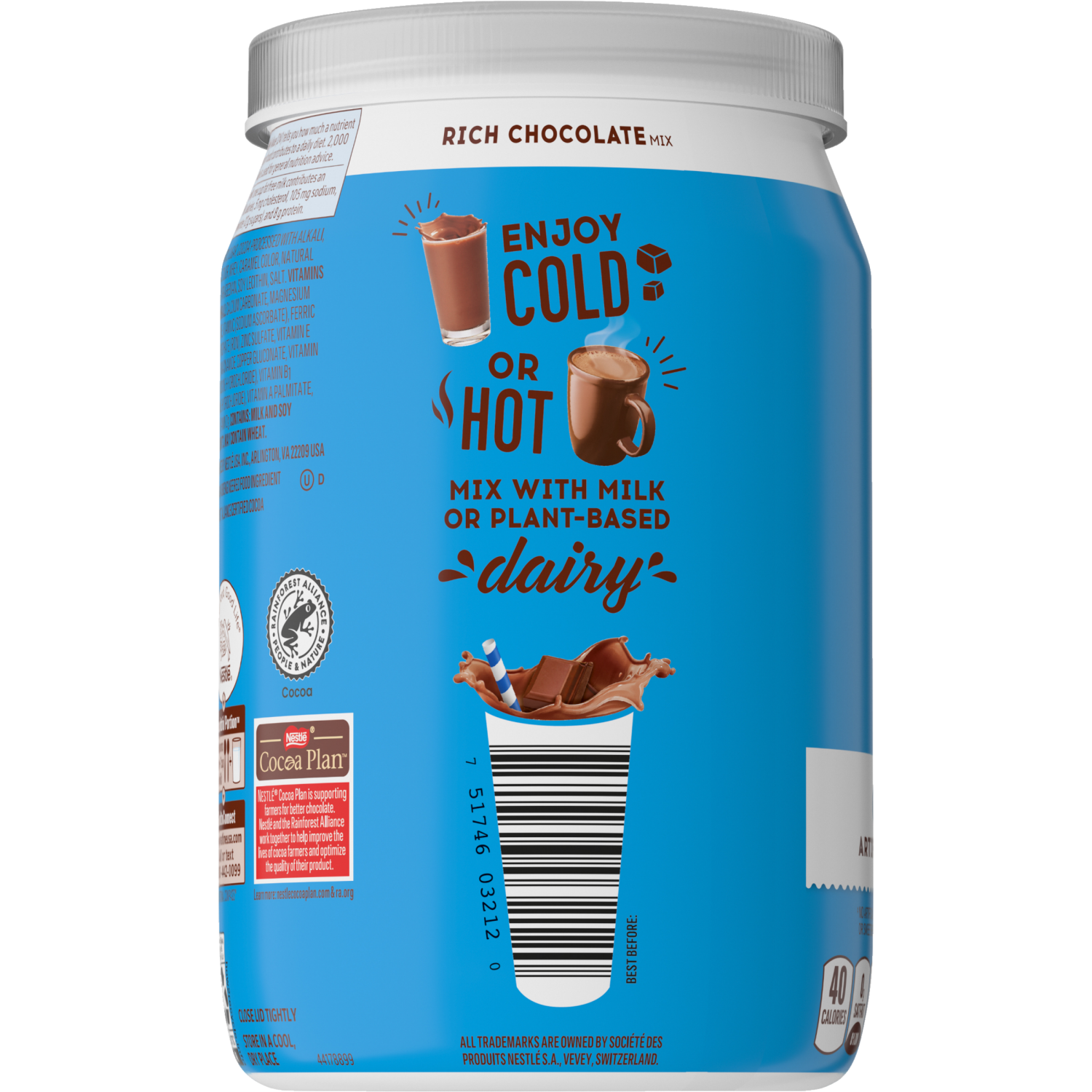 slide 2 of 3, Ovaltine Rich Chocolate Drink Mix, Powdered Drink Mix for Hot and Cold Milk Canister 12 oz., 12 oz