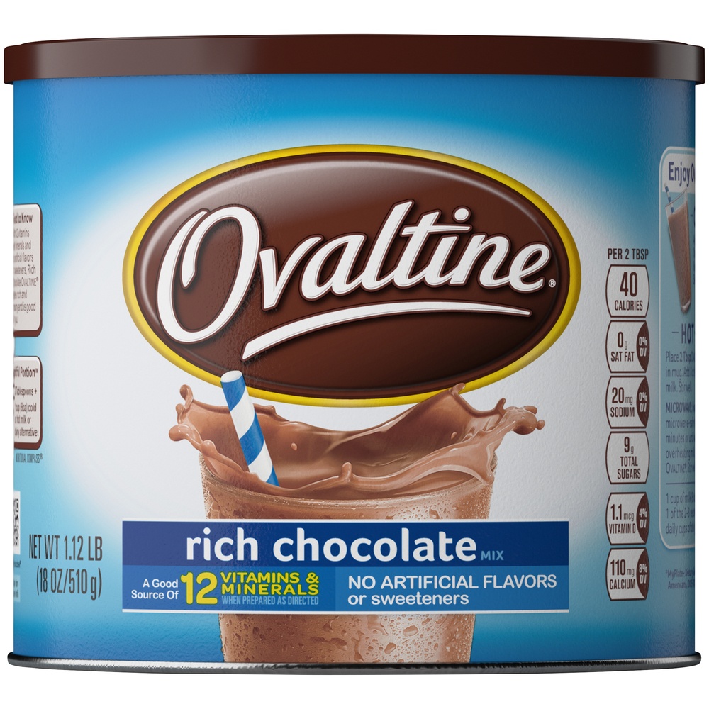 slide 3 of 8, Ovaltine Rich Chocolate Mix, 18 oz