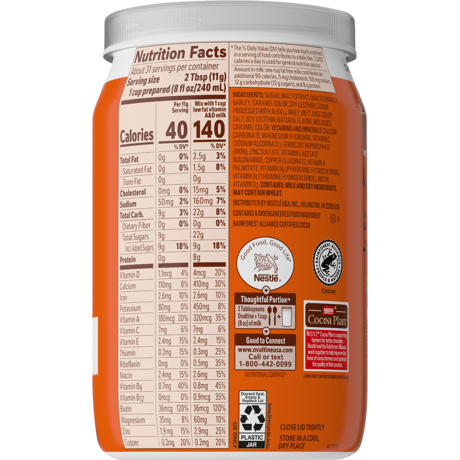 slide 2 of 7, Ovaltine Chocolate Malt Powdered Drink Mix for Hot and Cold Milk Canister - 12 oz, 12 oz