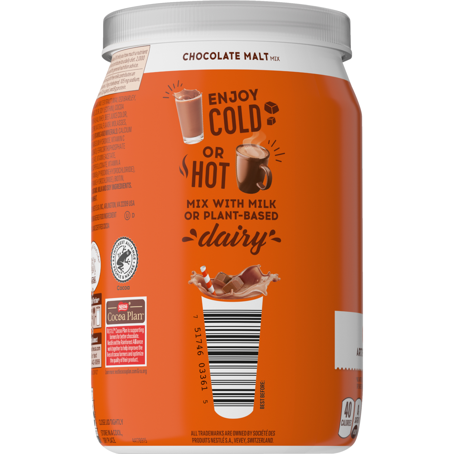 slide 3 of 7, Ovaltine Chocolate Malt Powdered Drink Mix for Hot and Cold Milk Canister - 12 oz, 12 oz