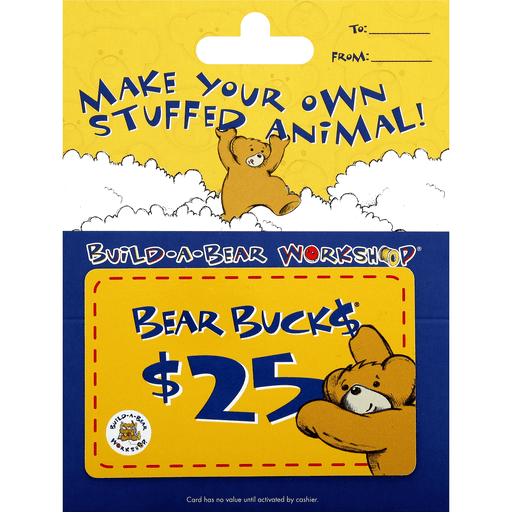 slide 1 of 1, Build-A-Bear Bear Bucks, $25, 1 ct