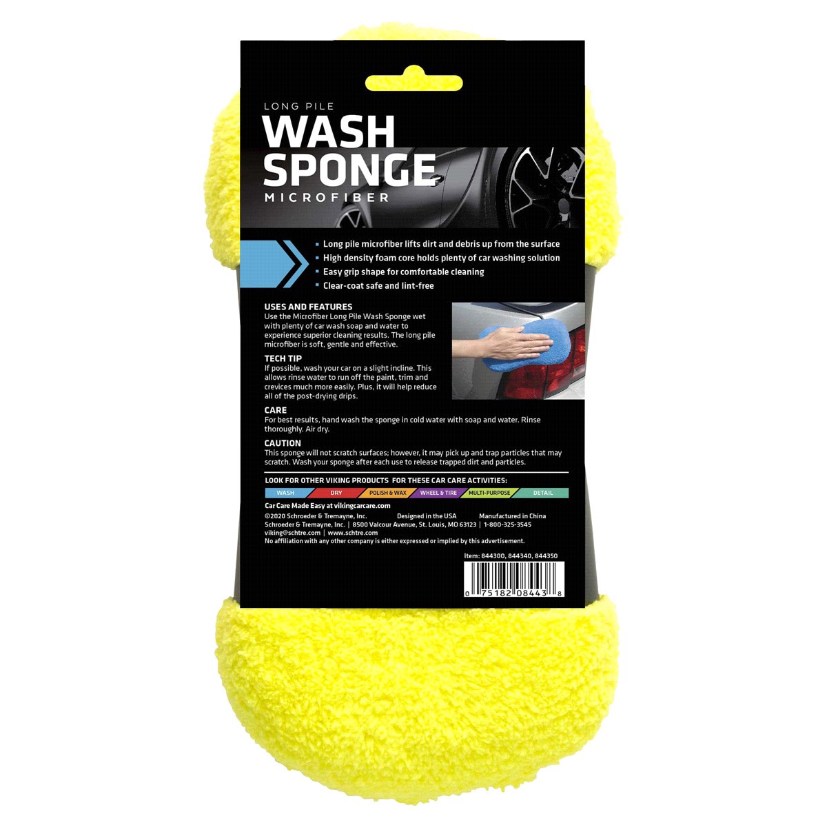 slide 5 of 5, Viking Microfiber Long Pile Wash Sponge, 1 ct