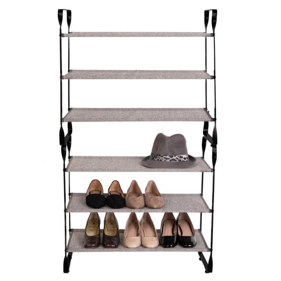 slide 3 of 5, Realspace 3-Tier Shoe Rack, Brown/Grey, 1 ct