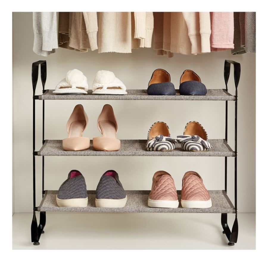 slide 5 of 5, Realspace 3-Tier Shoe Rack, Brown/Grey, 1 ct