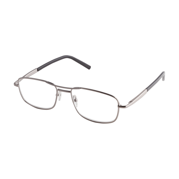 slide 1 of 3, Icu Eyewear Dde Men's Reader Glasses, Silver, +1.50, 1 ct