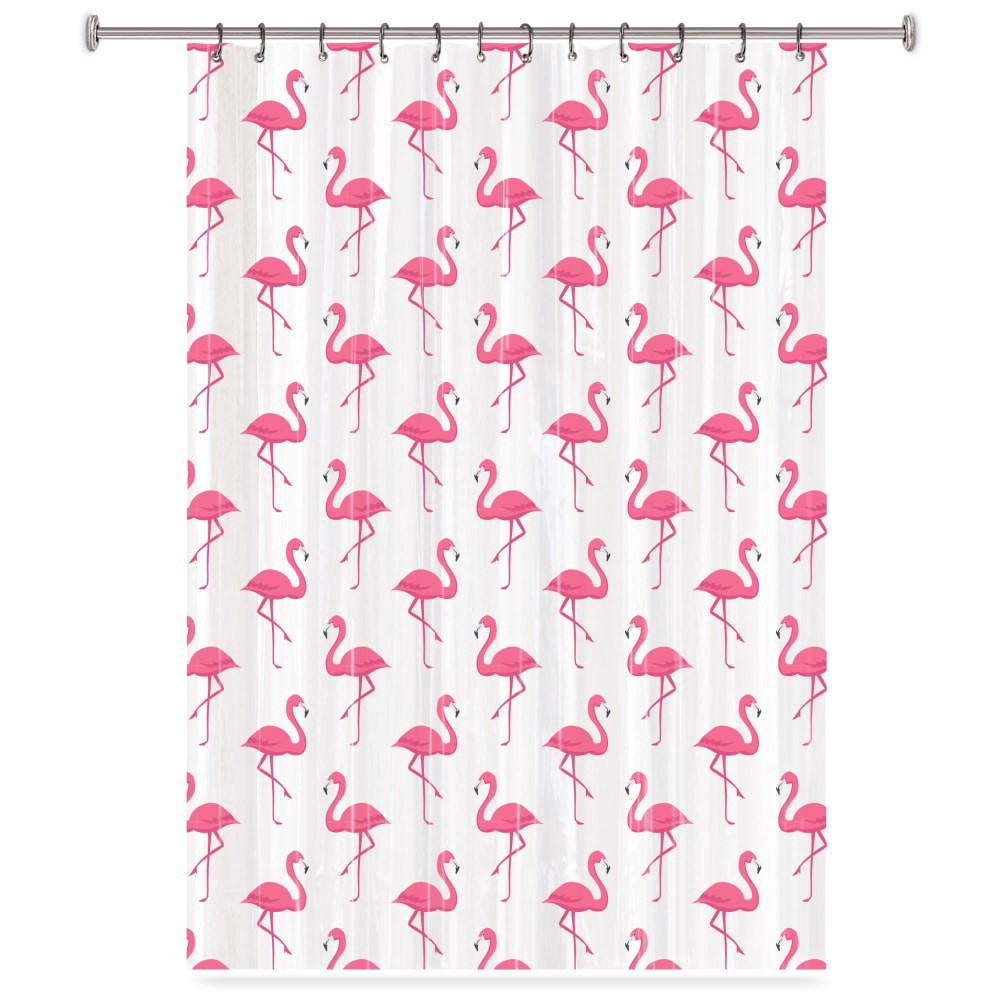 slide 1 of 1, Splash Home Shower Curtain - Flamingos, 1 ct