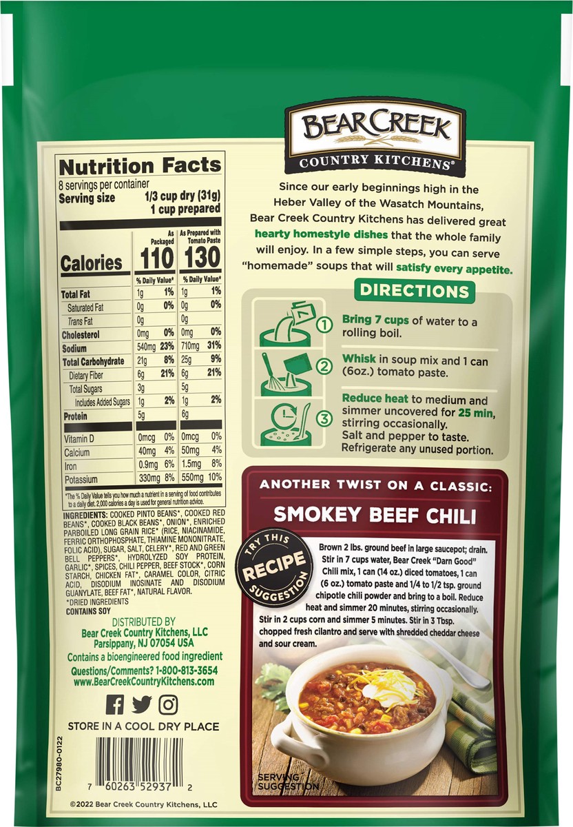 slide 4 of 7, Bear Creek Country Kitchens Chili Mix, 8.8 oz