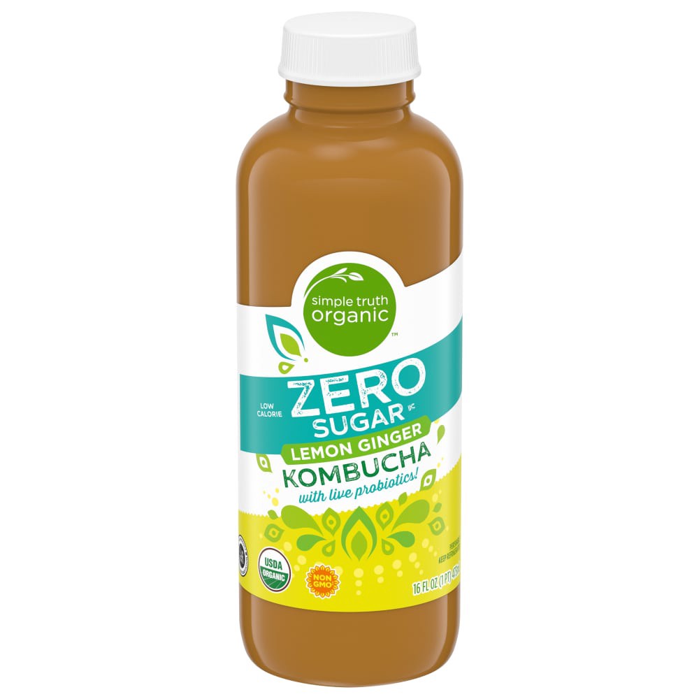 slide 2 of 4, Simple Truth Organic Lemon Ginger Kombucha - 16 fl oz, 16 fl oz