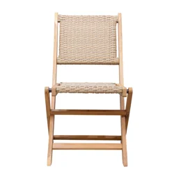 Room & Retreat Wicker And Acacia Wood Folding Bistro Chair