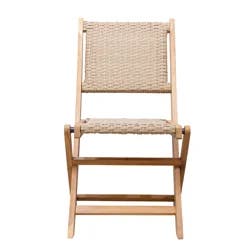 Room & Retreat Wicker And Acacia Wood Folding Bistro Chair