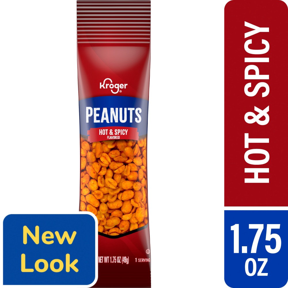 slide 1 of 4, Kroger Hot & Spicy Peanuts, 1.75 oz