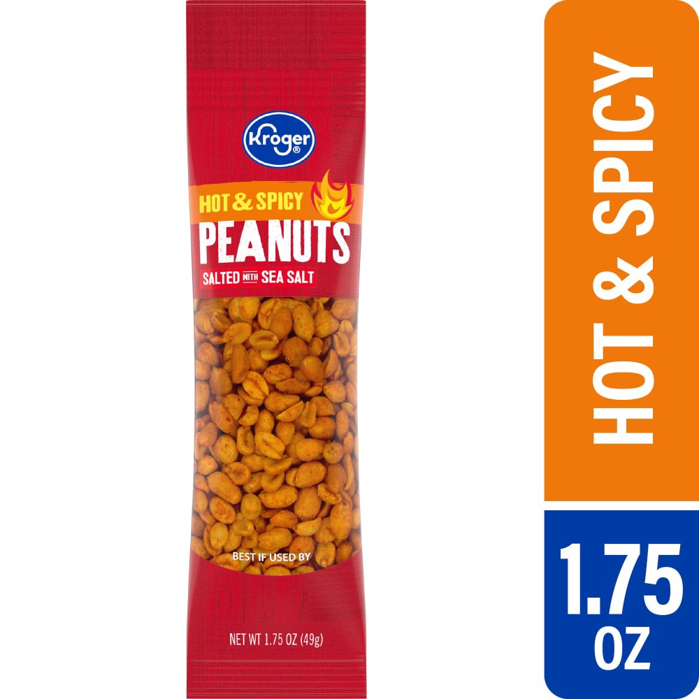 slide 1 of 4, Kroger Hot & Spicy Peanuts, 1.75 oz