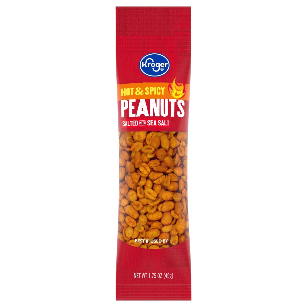 slide 1 of 4, Kroger Hot & Spicy Peanuts, 1.75 oz