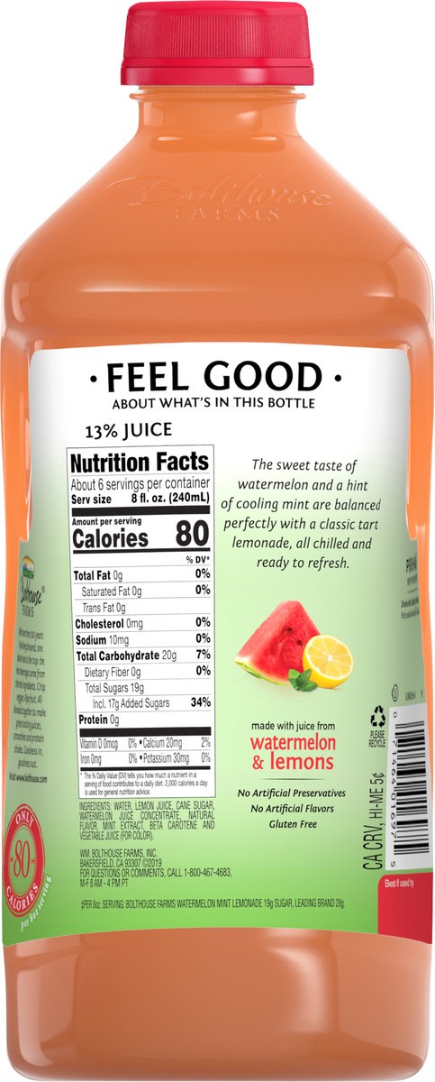 slide 5 of 5, Bolthouse Farms Watermelon Mint Lemonade Juice - 52 oz, 52 oz