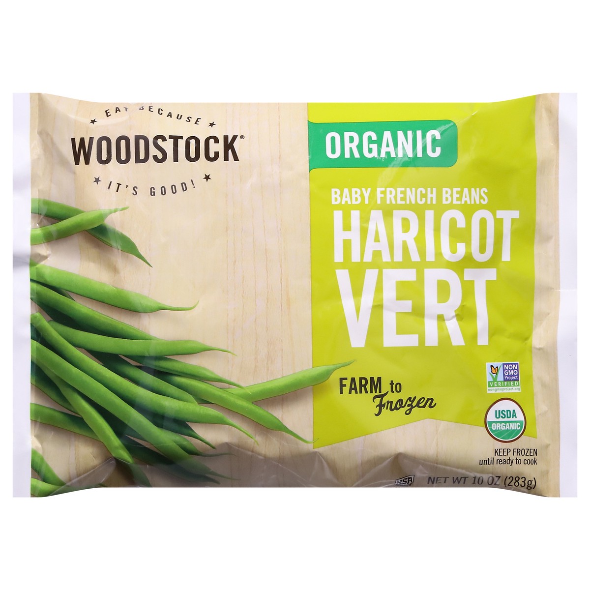 slide 1 of 9, Woodstock Haricot Vert Organic Baby French Beans 10 oz, 10 oz