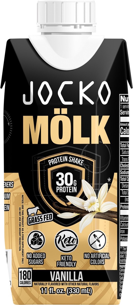 slide 2 of 7, Jocko Vanilla Protein Mölk Shake 11 oz Tetrapak, 11 oz